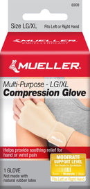Compression Glove Mueller Compression & Support Gloves Fingerless Large / X-Large Over-the-Wrist Length Ambidextrous (Each)