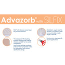 Advazorb Silfix Nonadhesive without Border Silicone Foam Dressing, 4 x 4 Inch (Box of 10)