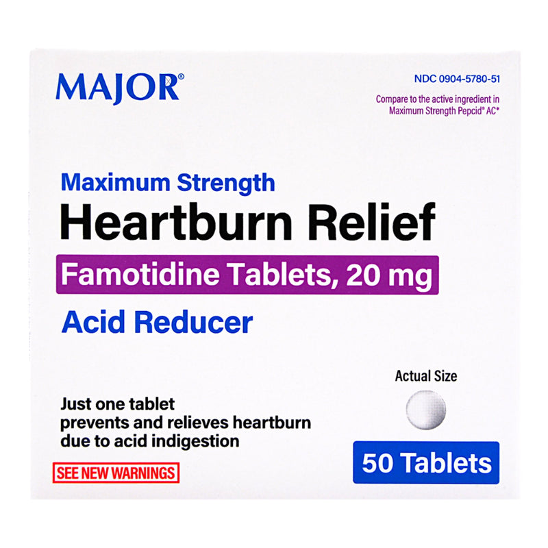 Major Famotidine Antacid, Maximum Strength (Bottle of 50)