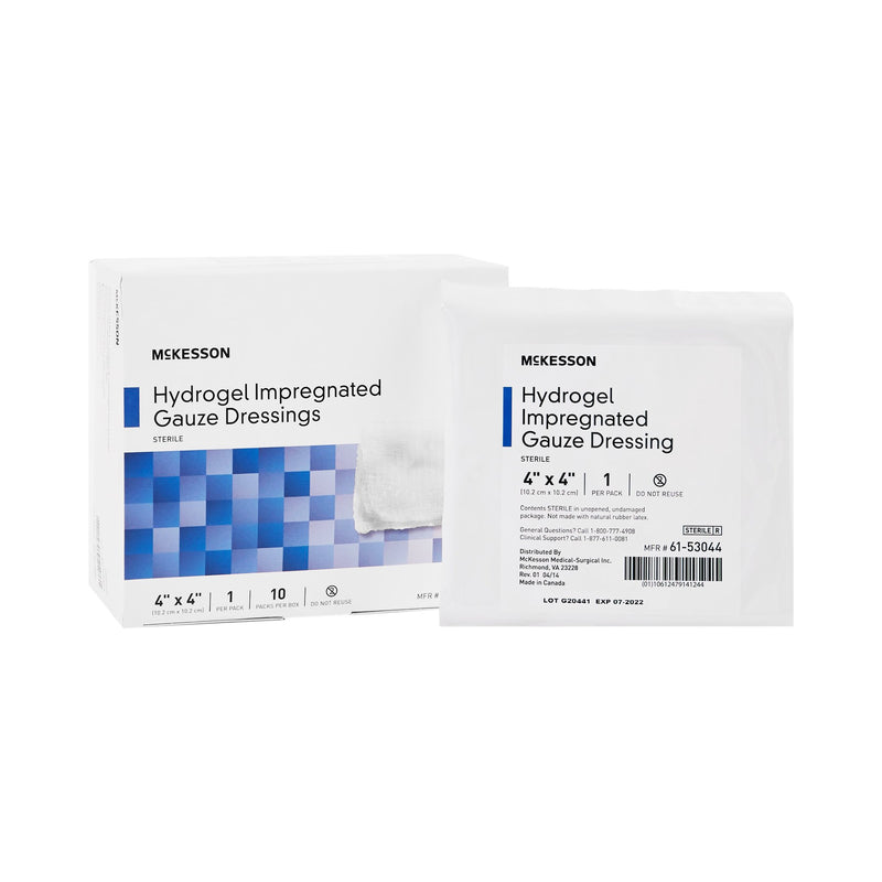 McKesson Hydrogel Gauze Dressing, 4 x 4 Inch (Case of 40)