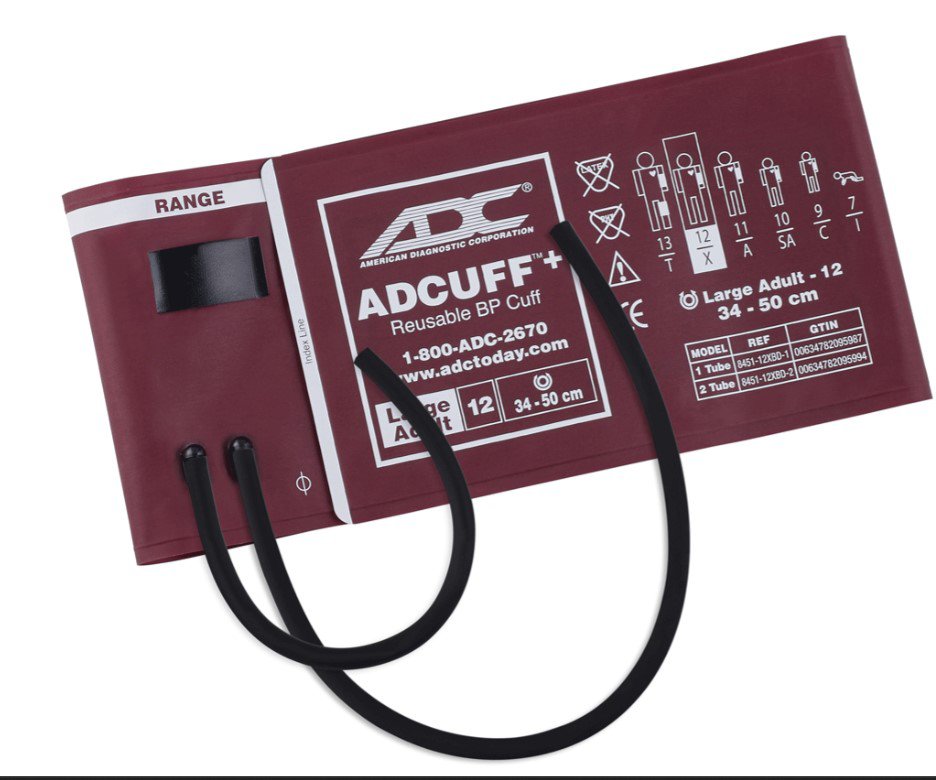 American Diagnostic Corp Reusable Blood Pressure Cuff ADC 34 to 50 cm Arm Nylon Cuff Large Adult Cuff 