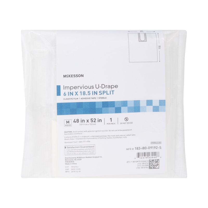 McKesson Sterile Impervious U-Drape, 52 x 48 Inch (Case of 25)