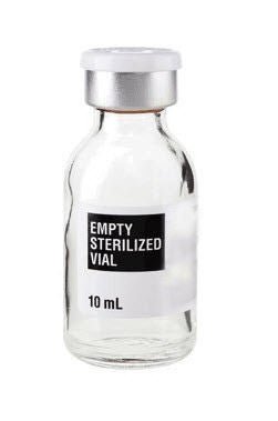Sterile Empty Vial (SEV) Borosilicate Glass 10 mL Stopper Cap (Box of 25) 