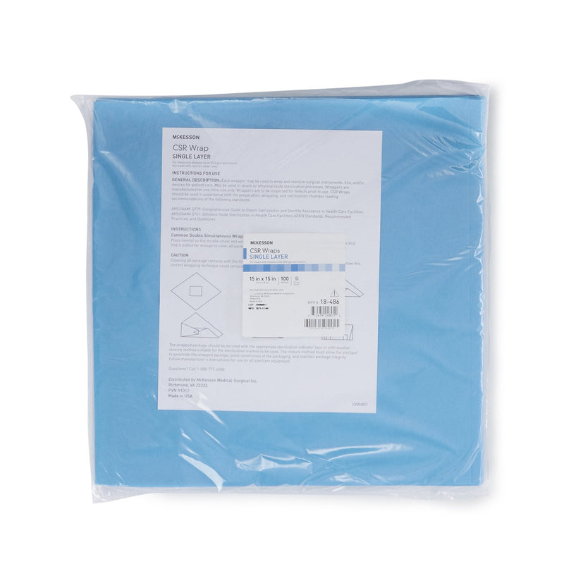 McKesson Brand McKesson Single Layer Sterilization Wrap, 15 x 15 Inch (10/CS) 