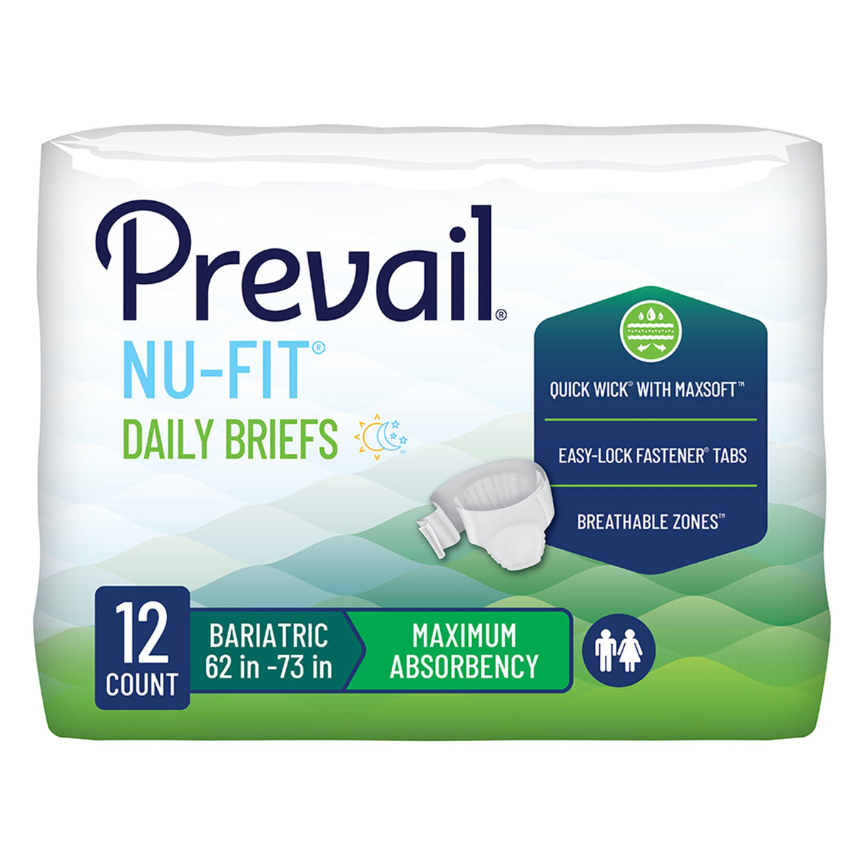 ProCare Unisex Adult Incontinence Brief, Heavy Absorbency, White, 2-XL (Case of 48)