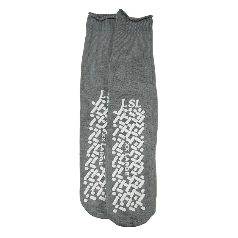 Slipper Socks Unisex Adult 2X-Large Single Tread Single Patient Use Gray (Case of 48 Pairs)