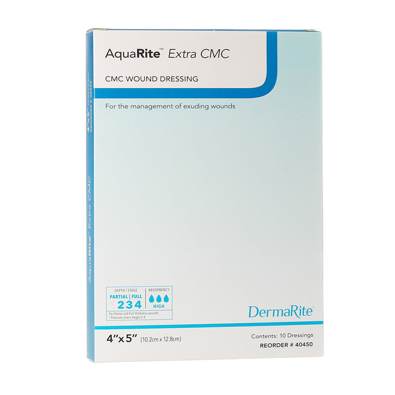 AquaRite Extra CMC Gelling Fiber Wound Dressing, 4 x 5 Inch (Box of 10)