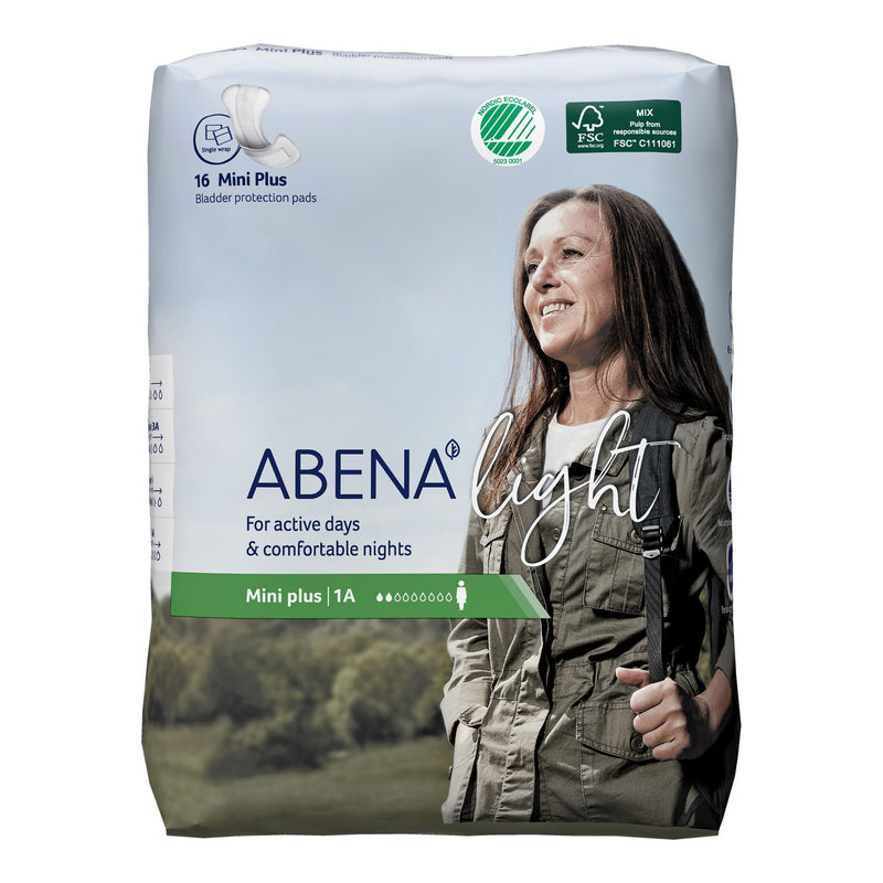 Abena Light Mini Plus Bladder Control Pad, 11-Inch Length (Bag of 16)