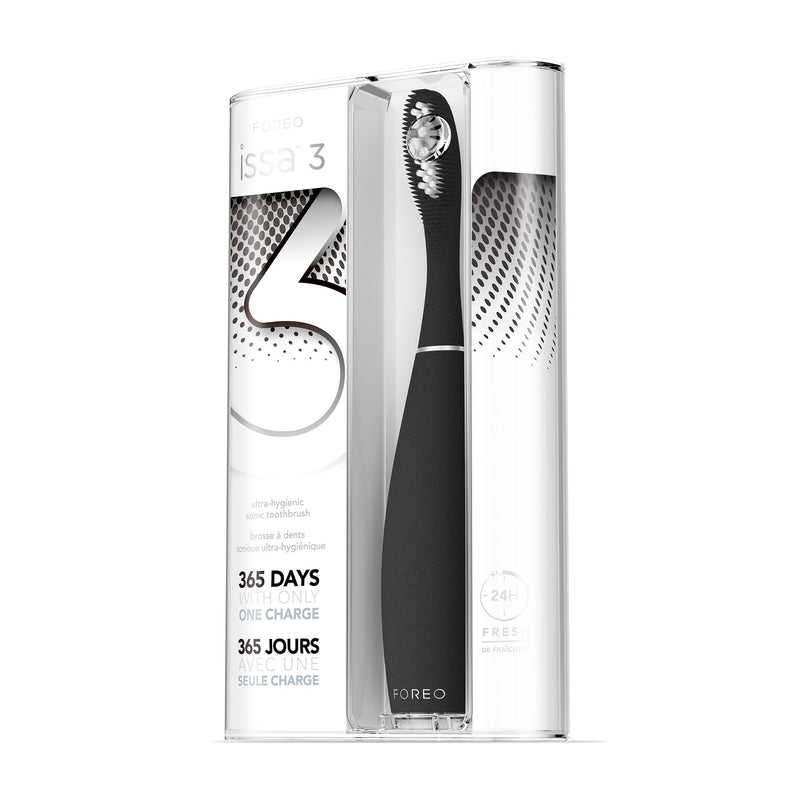 ISSA 3 Silicone Sonic Toothbrush, Black 