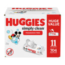 Baby Wipe Huggies Simply Clean Soft Pack Unscented 704 Count (Case of 704)