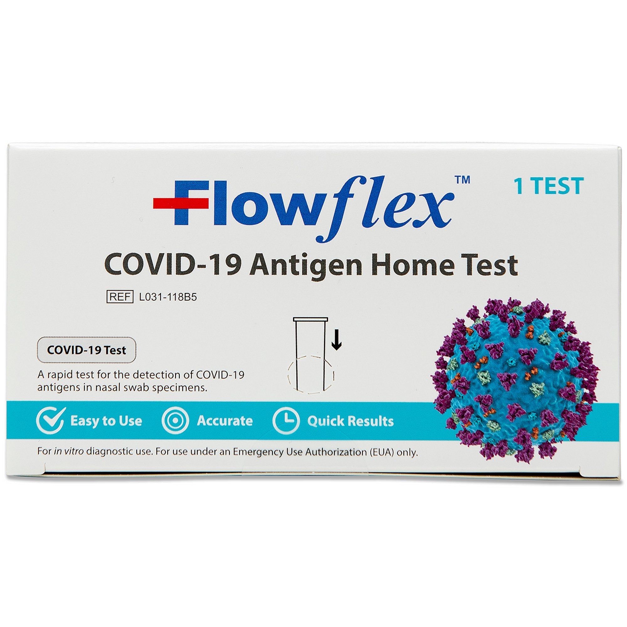 Acon Laboratories Respiratory Test Kit FlowFlex COVID-19 Antigen OTC 300 Tests per Case / 1 Test per Box CLIA Waived 