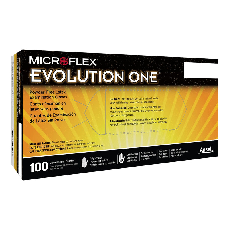 Microflex Medical Evolution One Latex Exam Glove, Medium, White (1000/CS) 