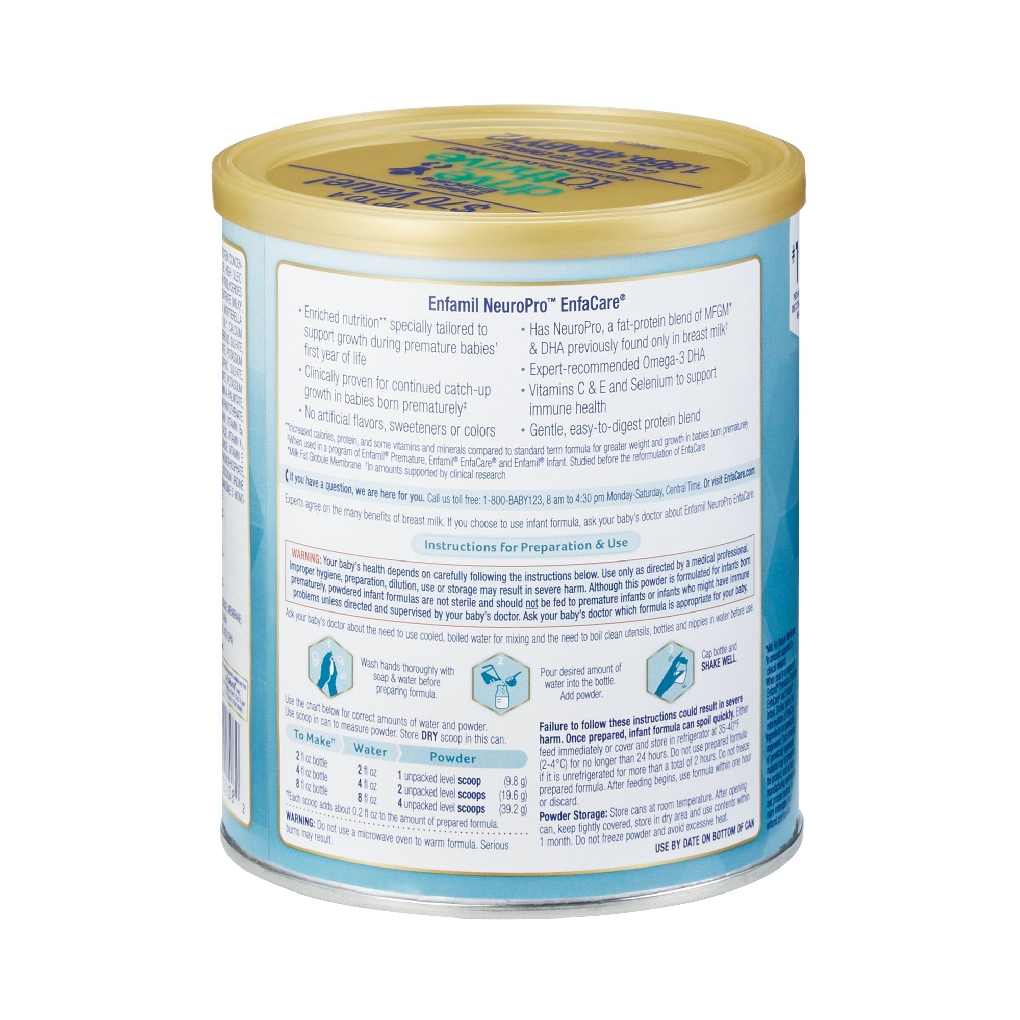 Mead Johnson Enfamil NeuroPro Enfacare Infant Formula, Powder, 12.8-ounce can (6/CS) 