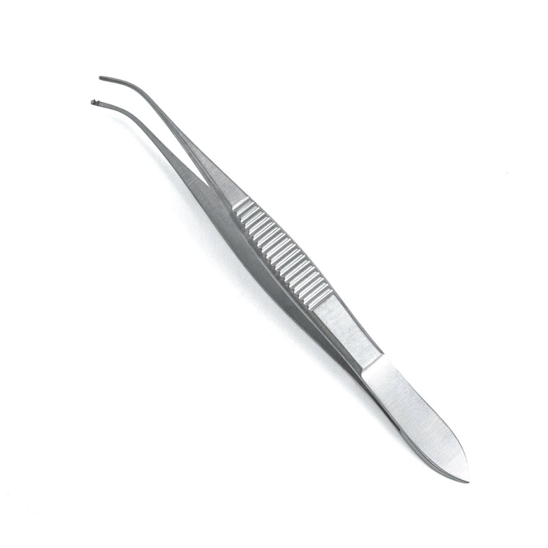 Sklar Foerster Ophthalmic Tissue Forceps - 3-1/2", Curved, 1x2 Teeth - 66-2039 