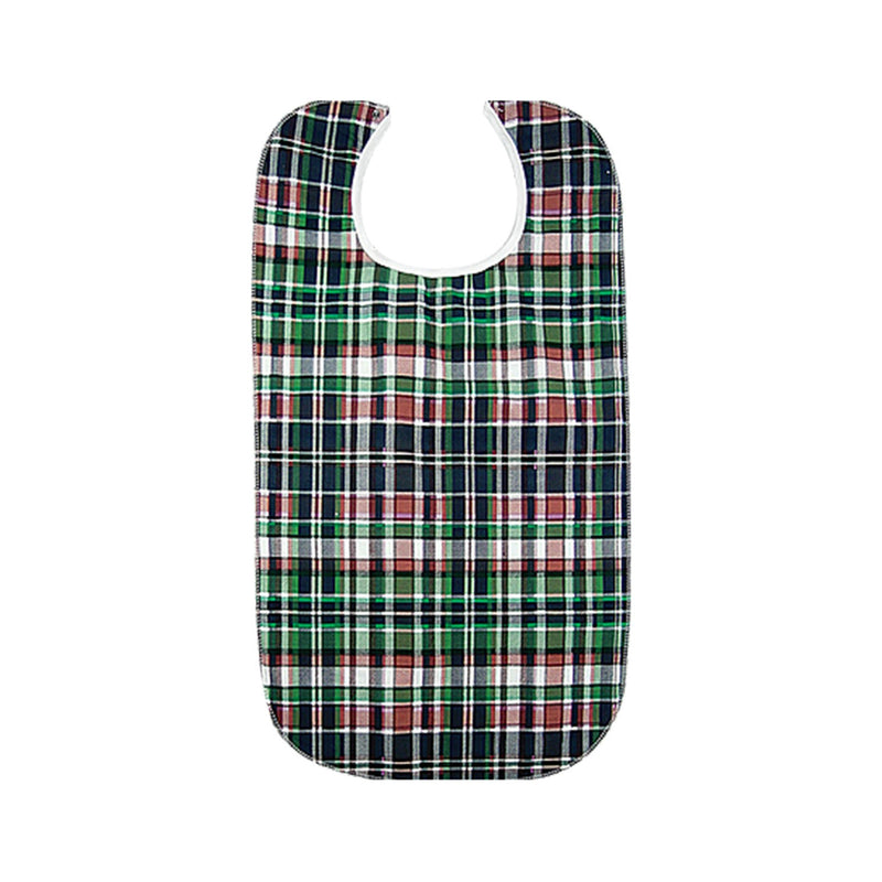 Beck's Classic Quilted Adult Bib, Highland Blue Plaid, 18 x 34 Inch (Case of 60)