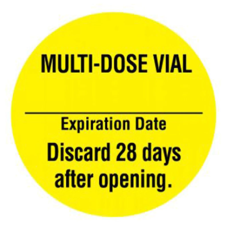 "Multi-Dose Vial Expiration Date __________ Discard 28 Days after Opening" Label (Roll of 885)