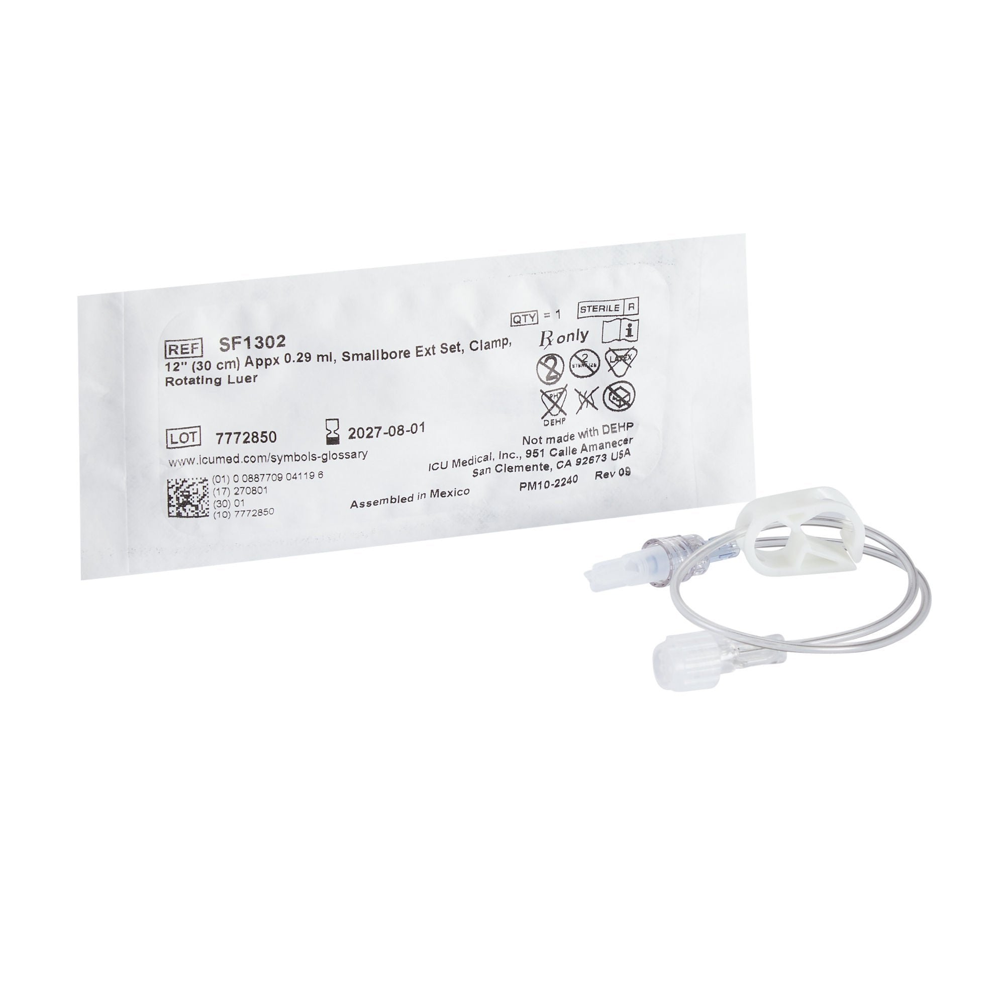 IV Extension Set ICU Small Bore 12 Inch Tubing (Case of 50)