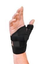 Thumb Stabilizer Mueller Sport Care Adult One Size Fits Most D-Ring / Hook and Loop Strap Closure Left Hand Black (Each)