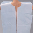 GOWN SCRIM SEWN NECK TIES BLUF/B OPEN 30X42 50/CS