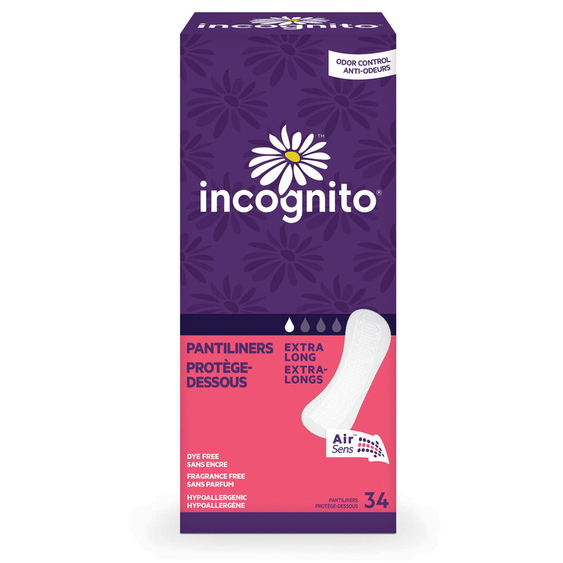 Panty Liner Incognito Extra Long Light Absorbency (Case of 408)