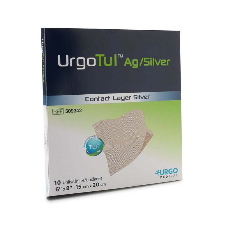 Silver Wound Contact Layer Dressing UrgoTulAG/Silver 6 X 8 Inch Rectangle Sterile 