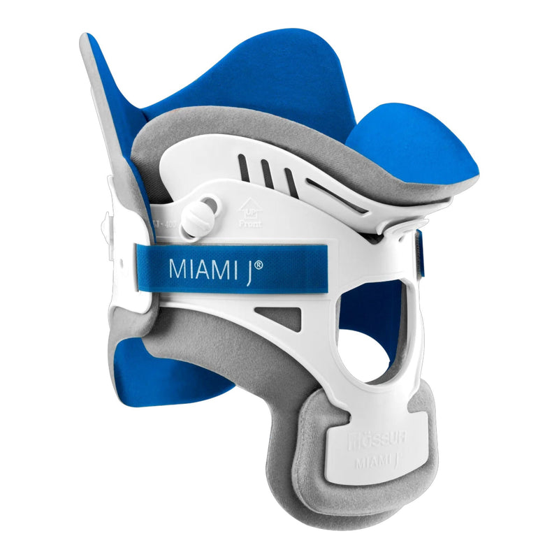 Rigid Cervical Collar with Replacement Pads Miami J Preformed Adult Regular Two-Piece / Trachea Opening 