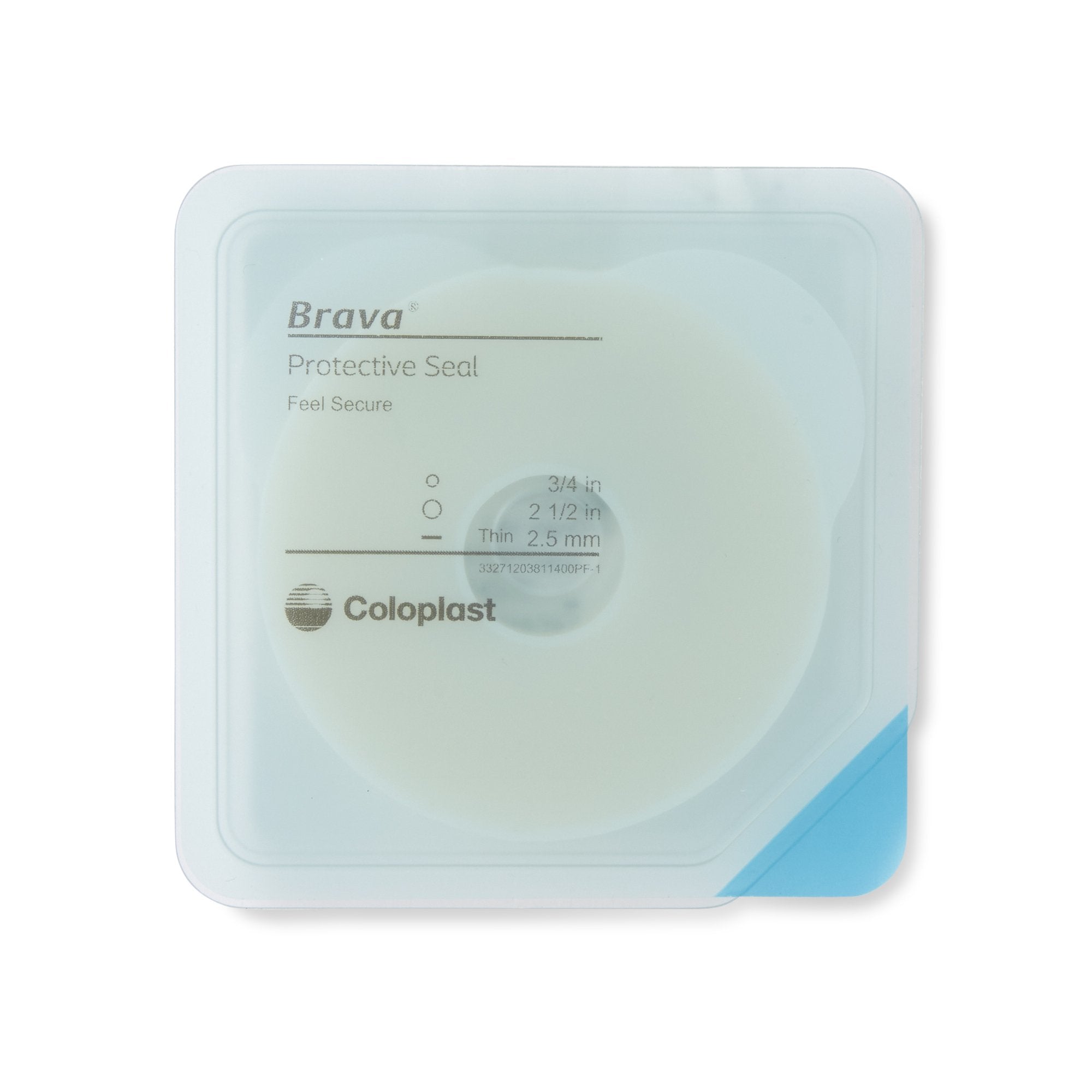 Coloplast Ostomy Seal Brava Thin 3/4 Inch (18mm) Stoma 2-1/2 Inch (64mm) For Use with Ostomy Pouch (10/BX) 