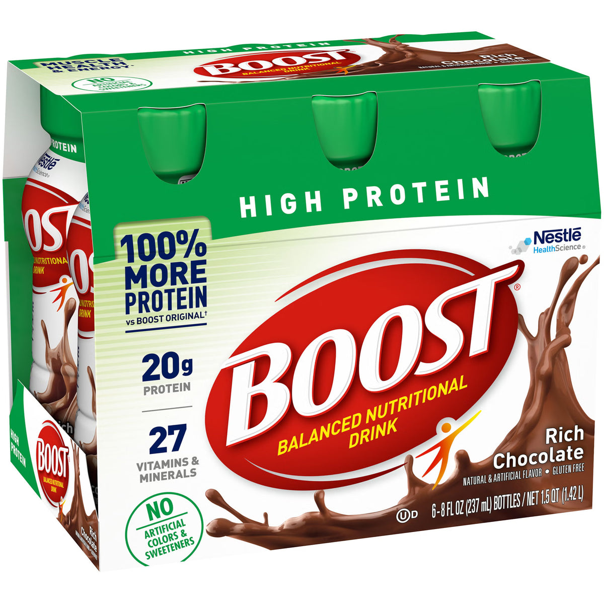 Boost High Protein Chocolate Complete Nutritional Drink, 8-ounce bottle (Case of 24)