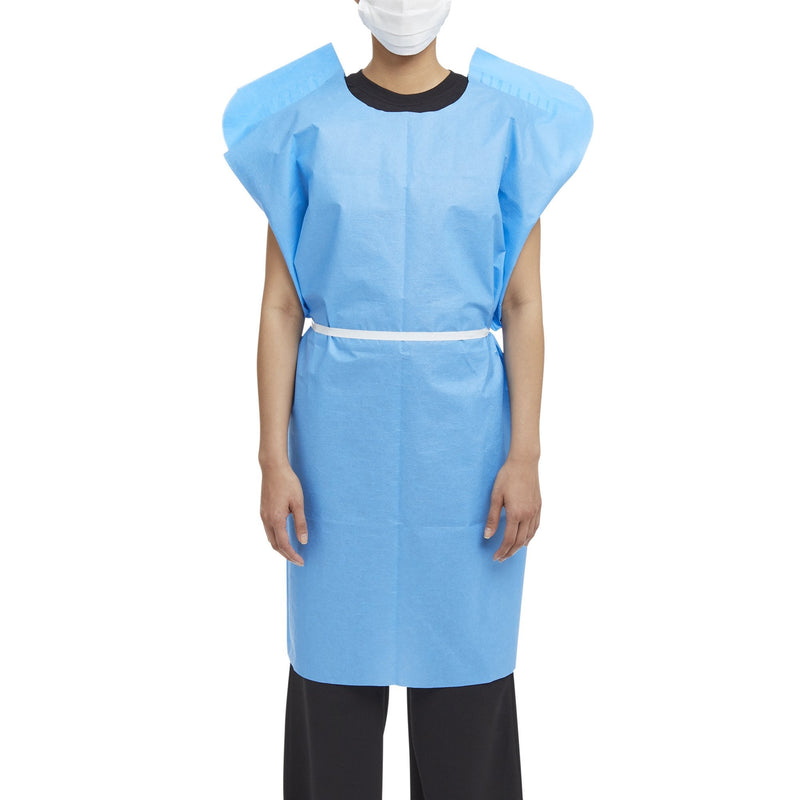 McKesson Brand McKesson Patient Exam Gown, One Size Fits Most, Blue (50/CS) 