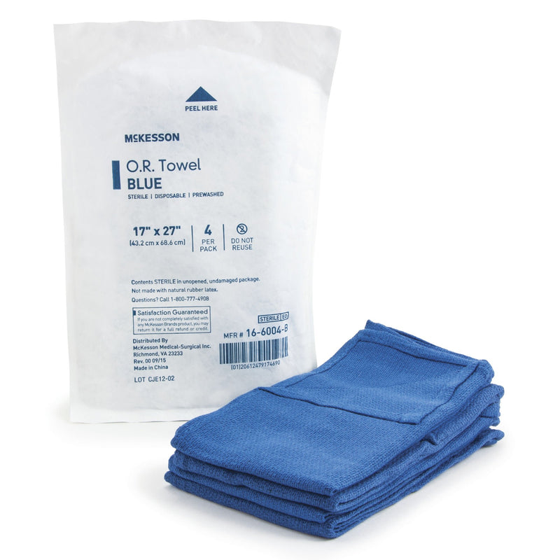 McKesson Sterile Blue O.R. Towel, 17 x 27 Inch (Case of 80)