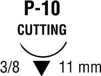 Absorbable Suture with Needle Covidien Plain Gut P-10 3/8 Circle Precision Reverse Cutting Needle Size 6-0 Monofilament 