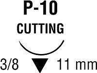Absorbable Suture with Needle Covidien Plain Gut P-10 3/8 Circle Precision Reverse Cutting Needle Size 6-0 Monofilament 