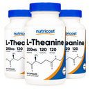 nutricost L-Theanine 200mg, 120 Capsules, nonGMO, Gluten Free (Case of 1440)