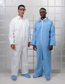 COVERALLS ELASTIC CUFF/ANKLESWHT 2XL HVY WT 24/CS