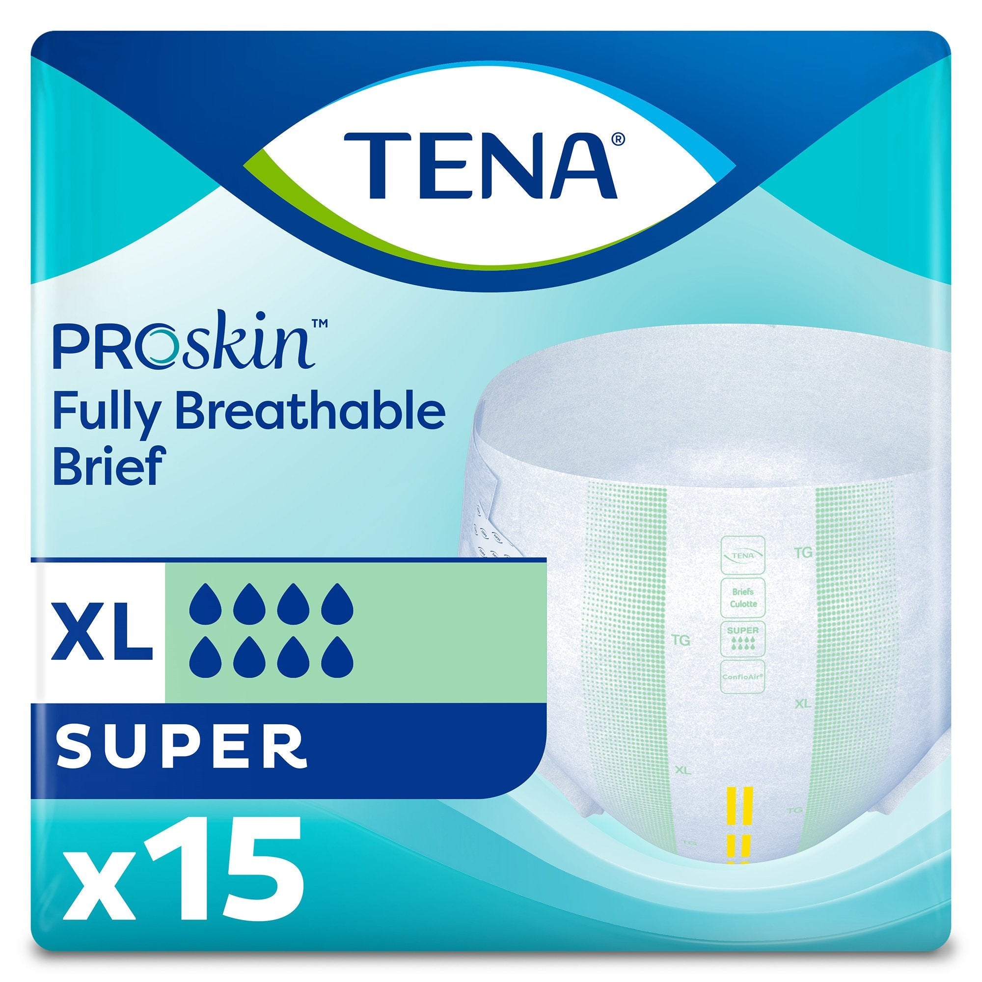 Incontinence Brief TENA ProSkin Super Adult X-Large Unisex Disposable Heavy Absorbency 