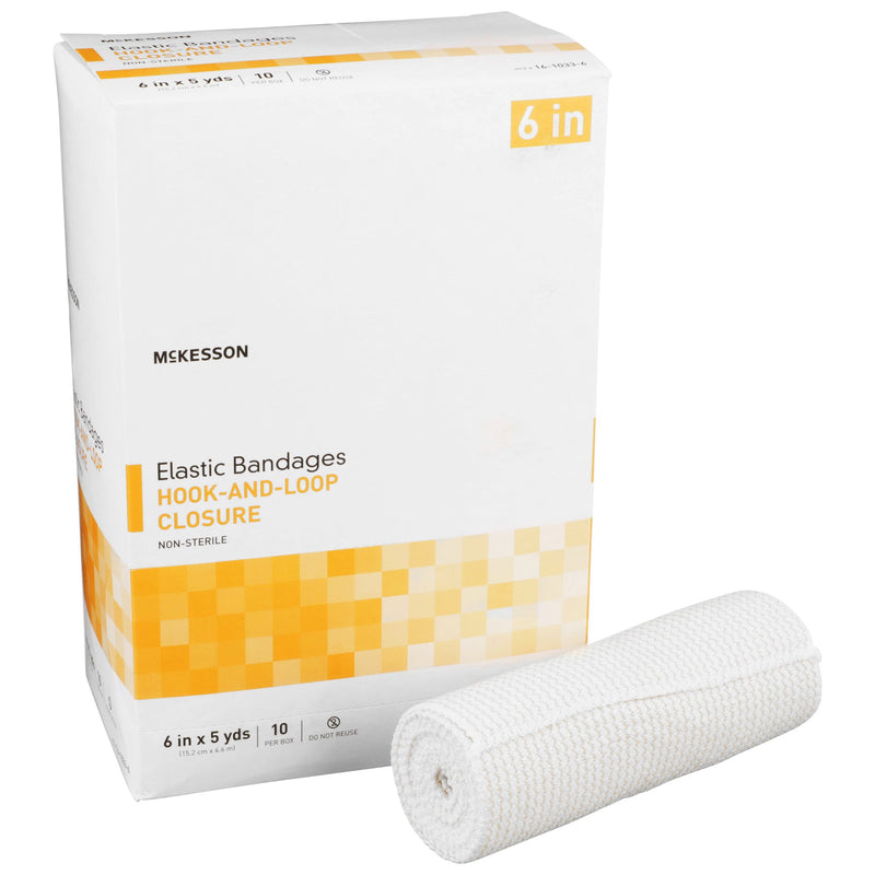 McKesson hook-and-loop closure Elastic Bandage, 6 Inch x 5 Yard (Case of 50)