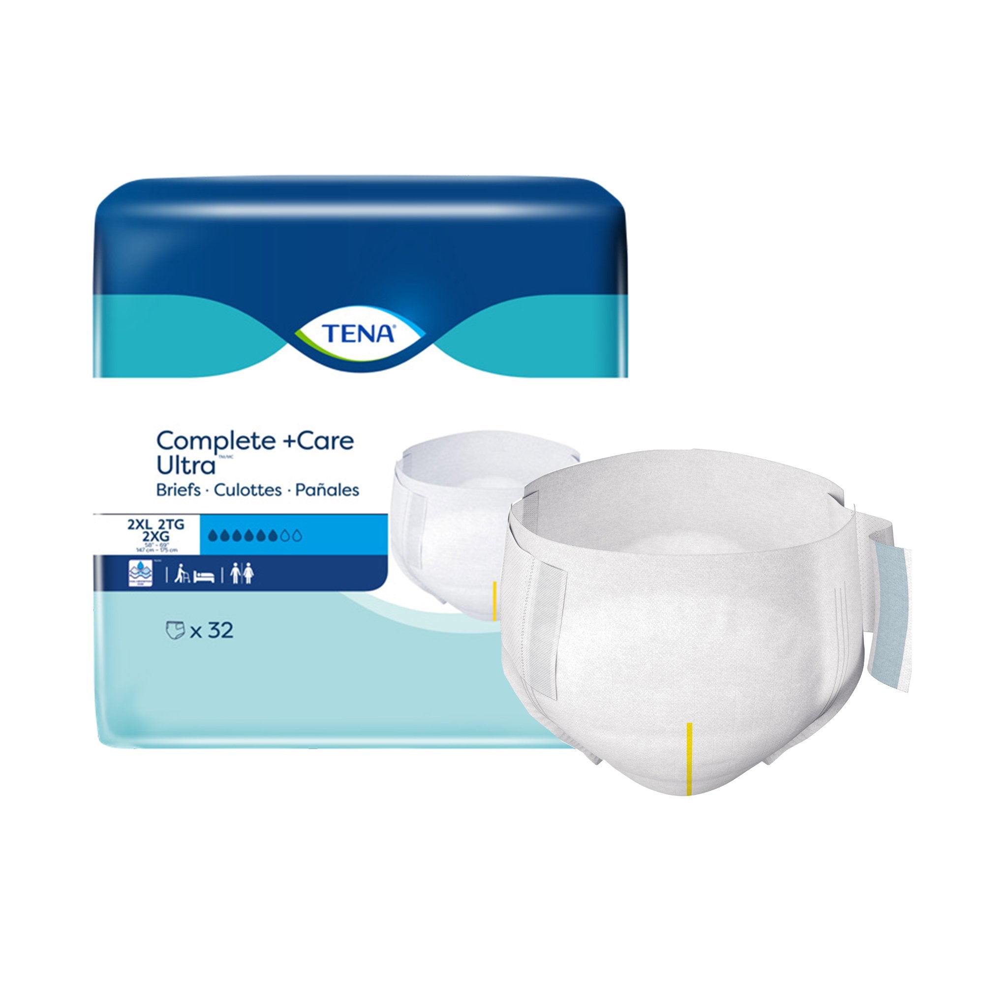 Essity HMS North America Inc TENA Complete +Care Ultra Incontinence Brief, 2X-Large (64/CS)