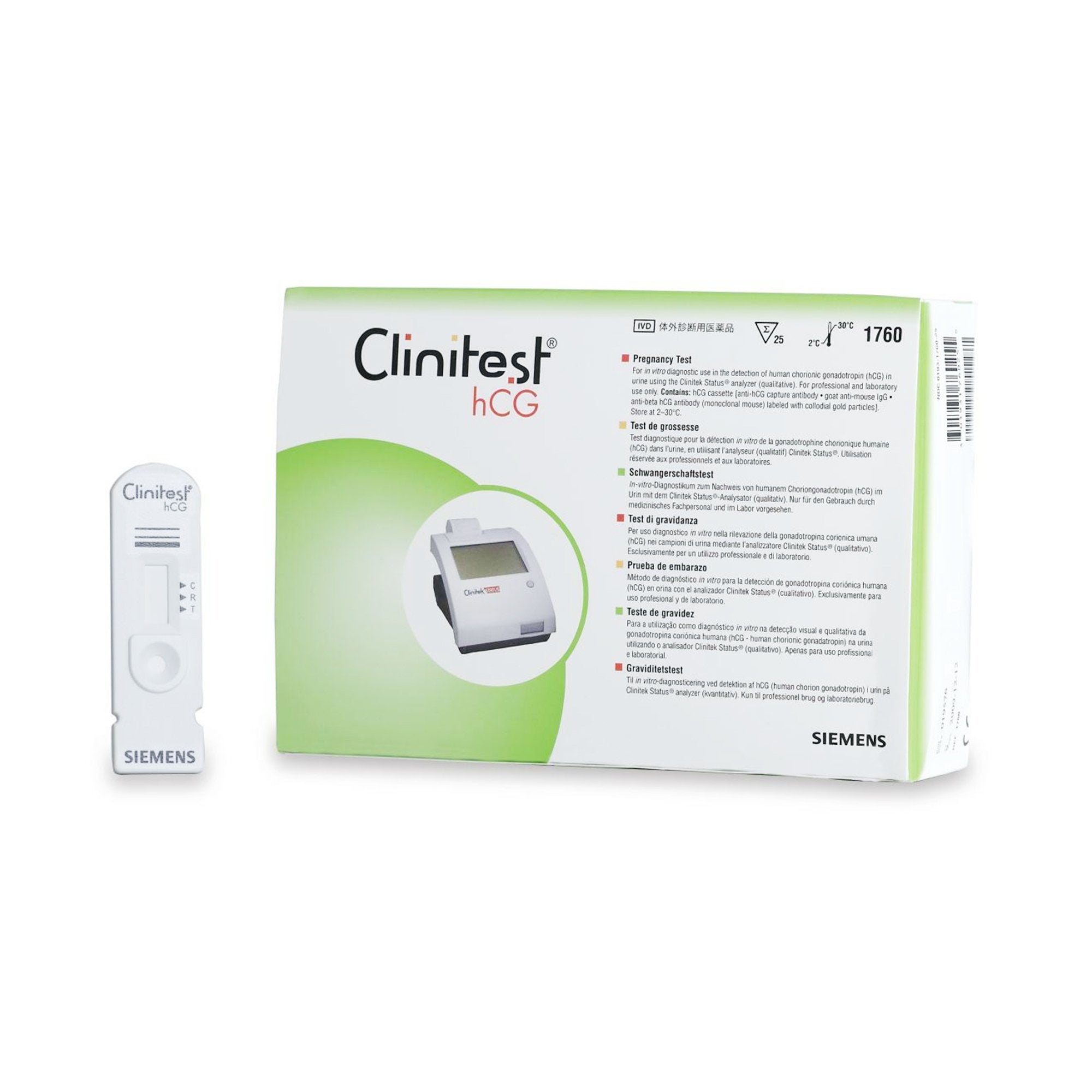 Reproductive Health Test Kit Clinitest hCG hCG Pregnancy Test 25 Tests CLIA Waived 