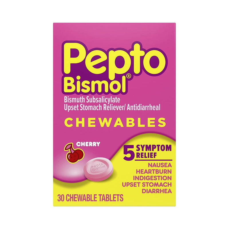 Pepto Bismol Anti-Diarrheal Chewable Tablets (Box of 30)