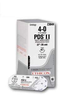 Absorbable Antibacterial Suture with Needle PDS Plus Polydioxanone with Irgacare MP PS-2 3/8 Circle Precision Reverse Cutting Needle Size 3-0 Monofilament 