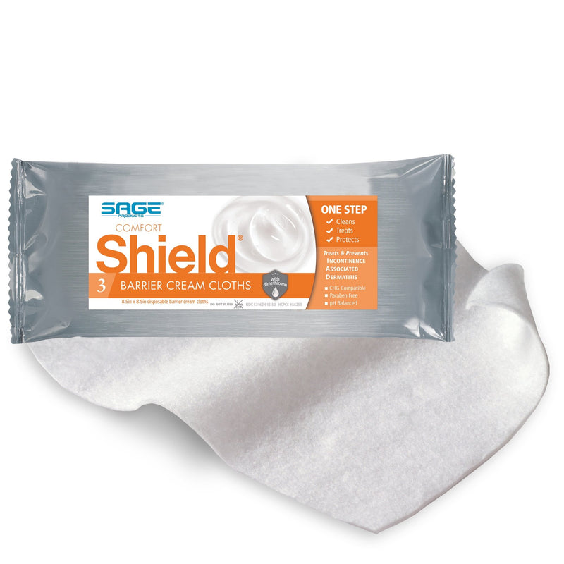 Sage Products Shield Barrier Cream Cloths, Soft Pack (90/CS) 