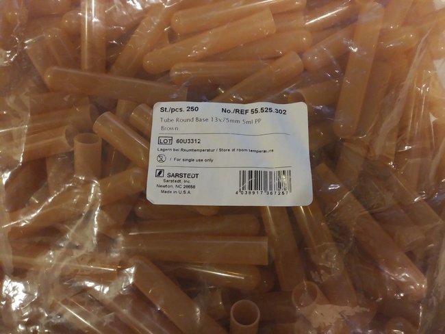 Microvette Storage and/or Transport Tube Plain 5 mL Without Closure Polypropylene Tube (8/CS) 