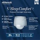 Attends Healthcare Products Attends Sleep Comfort Premium Overnight Underwear, Extra Large, 58 – 68 Inches (56/CS) 