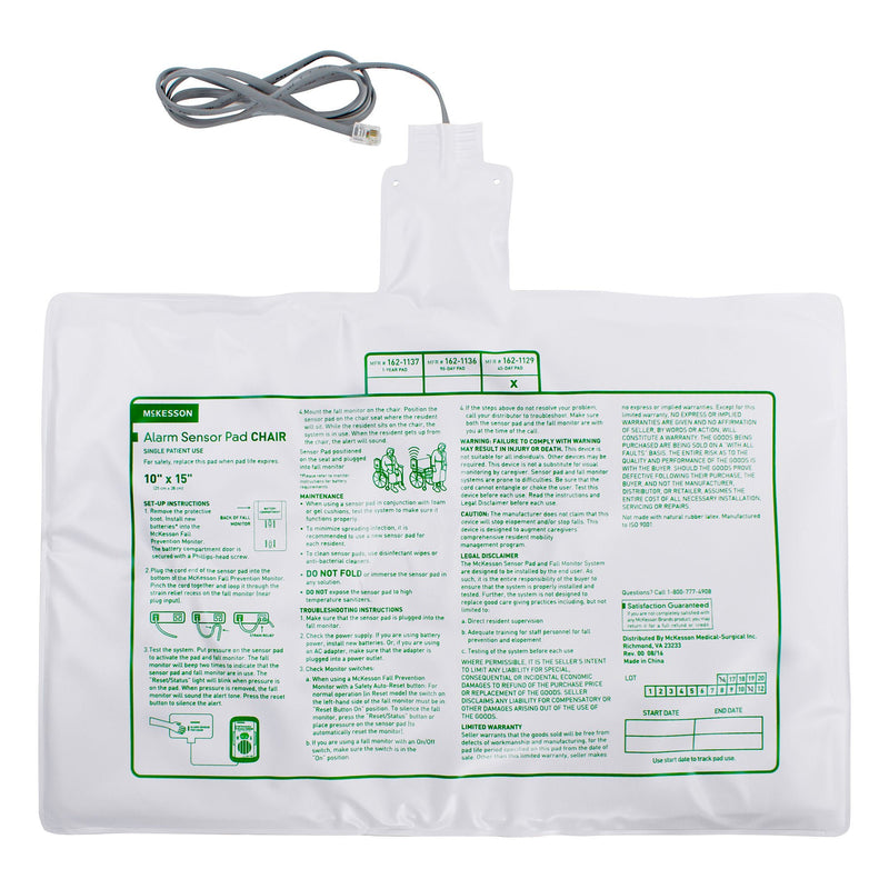 McKesson Chair Alarm Sensor Pad, 10 x 15 Inch (Case of 50)