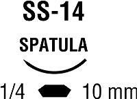 Absorbable Suture with Needle Polysorb Polyester SS-14 1/4 Circle Spatula Needle Size 6-0 Braided