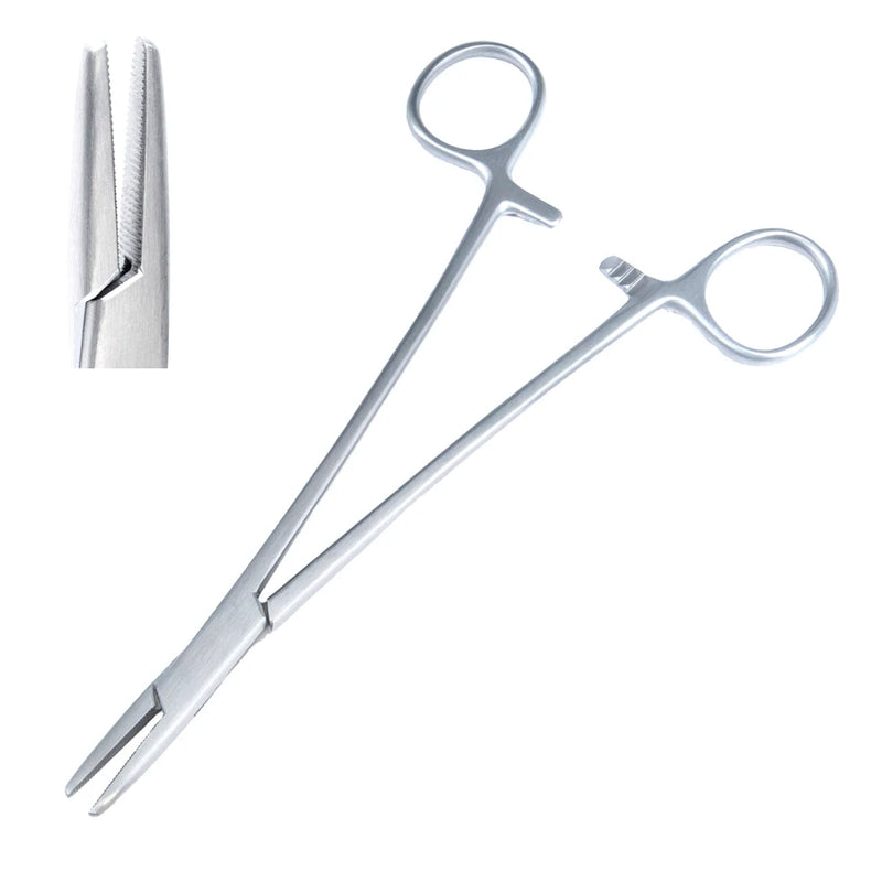 Sklar Brown Needle Holder - 6-3/4", Serrated, Heavy Jaws, Round Tip - 20-4867