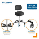 McKesson Brand McKesson Pneumatic Exam Stool, Black, with Backrest 