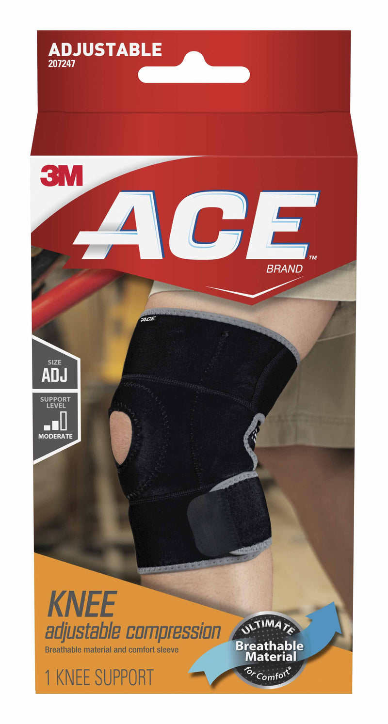 3M Ace Neoprene Open-Patella Compression Knee Support, One Size Fits Most (Each)