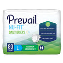 First Quality Products LLC Prevail Nu-Fit Daily Briefs, Maximum Absorbency, Large (80/CS) 
