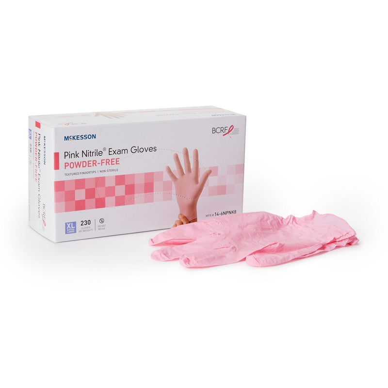 McKesson Pink Nitrile Nitrile Exam Glove, Extra Large, Pink (Case of 2300)